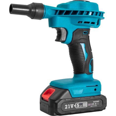 21V Lithium petit souffleur maison poussière haute puissance moteur brossé électrique fort vent élimination de l'air ventilateur portable cour nettoyeur de neige outil électrique (1/5)