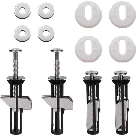 4 Pièces Fixation Abattant Wc Vis pour Siège Set de Vis pour Siège de Toilette Kit de Boulons pour Fixation Cuvette Wc Toilet Seat Bolts Vis de Fixation Wc pour Charnière Couvercle Toilette (1/5)