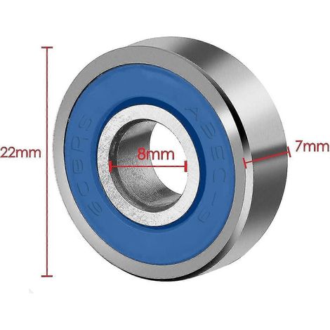 Roulements 608rs haute qualité sans friction Abec 9 pour skateboards, lot de 6, argent/bleu Betterlifefg (1/5)