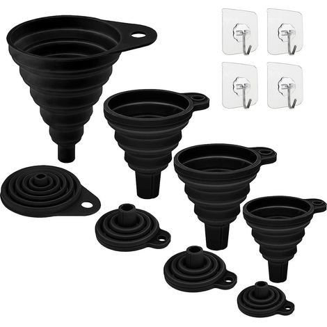 Küchentrichter Set 4 Größen faltbar Silikon für Flüssigkeiten & Bier (1/5)