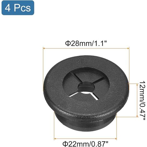 QUARKZMAN Passe-Câble pour Cordon en Caoutchouc 22mm, Noir  Passe-Câble de Bureau Flexible Grommets de Fil Cache-Trou pour Bureau Organisateur de Câbles d'Ordinateur (1/4)