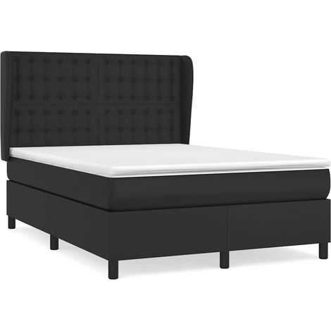 Maison Exclusive - Boxspringbett mit Matratze Schwarz 140x200 cm (1/5)