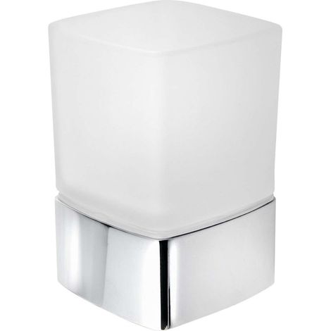 Sapho Gedy Badaccessoires - Lounge-Glas für Zahnbürsten und Zahnpasta, Glas matt/Chrom 549813 (1/4)