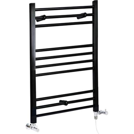 Hudson Reed Nox - Sèche-Serviettes Design Mixte Moderne Plat - Noir - 80 cm x 60 cm