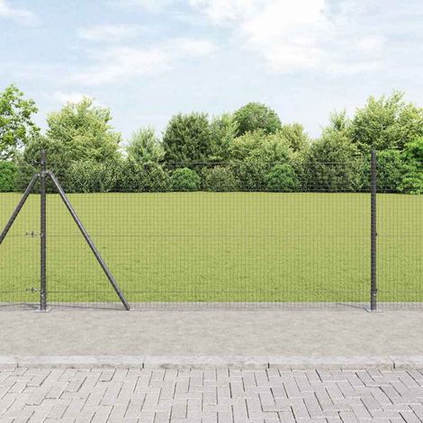 Zaunpfosten Grau 25 x 1 m (25 x 25 mm Masche) Stahl