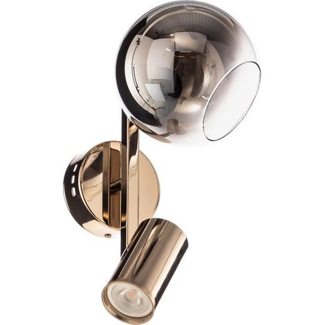 [NEUWERTIG] B-Ware Wandleuchte Zerde 1+1 Wandlampe gold Metall Leuchte Lampe 2 flammig LED (1/2)