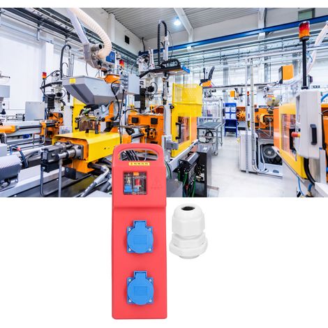 Disjoncteur différentiel DZ47, prise tripolaire à deux positions, boîtier électrique portatif, boîtier électrique temporaire pour chantiers, protection IP54, 200-250 V CA (1/5)