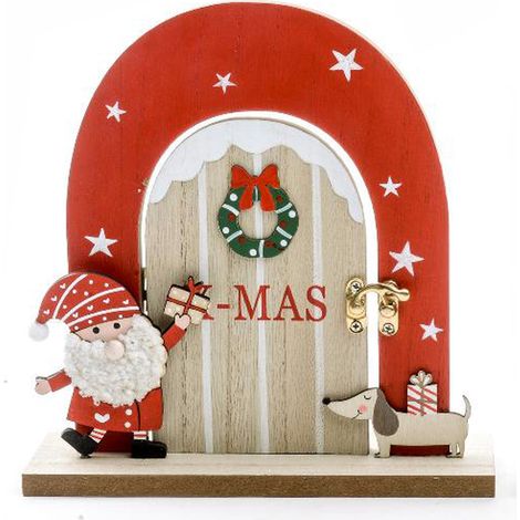 Porta decorativa in legno con babbo per decorazioni natalizie -Modello 2 (1/4)