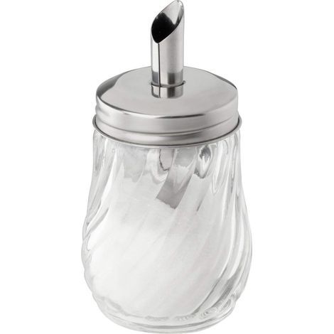 Sucrier 160ml Fleurette, Bec Verseur en Verre, Sucrier pour Dosage Facile, Arroseur pour Différentes Occasions, Verseur (Couleur : Argent) Quantité: 1 Pièce