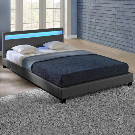LED Polsterbett Paris 180x200cm Dunkelgrau [Corium]