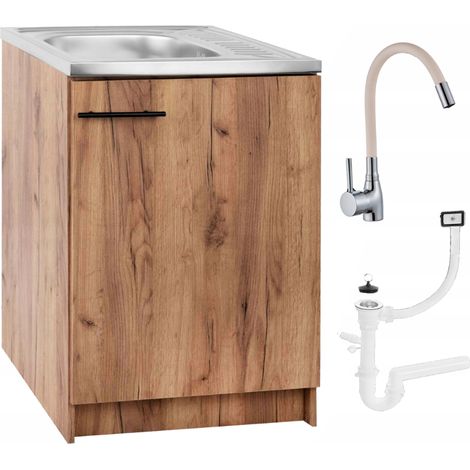 STAMAR  Küchenschrank unter dem Waschbecken - 60 x 60 cm - Eiche gold - elegantes Design - flexibel und praktisch