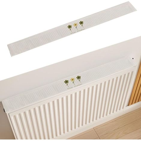 Housse anti-poussière pour radiateur - En coton et lin - Fixation magnétique - Résistante aux rayures - Blanc - Protège le radiateur de la poussière et de la saleté (100 x 10 cm) (1/4)