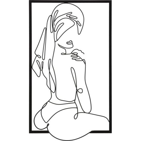 Pannello da muro Towel in ferro nero, 40x70 cm (1/5)