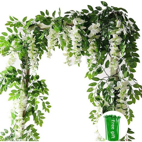 Guirlande de fleurs artificielles glycine 1,8 m, liane de fausses fleurs pour décoration, mur, mariage et jardin (1/5)