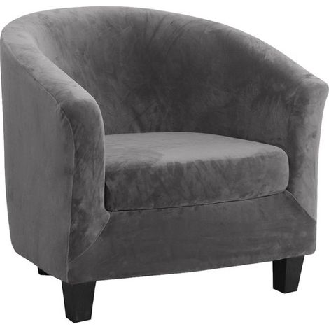 Housse de canapé souple avec accoudoirs, housse pour canapé une place, haute élasticité, texture agréable, ensemble deux pièces (housse de canapé + housse de coussin d'assise), coloris (1/5)