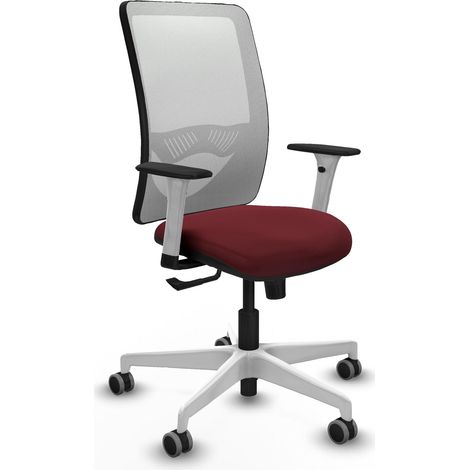 Chaise de bureau piqueras y crespo Zulema blanc maille simili cuir (1/2)