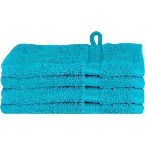 Serviette Invité SOLUND 4 pcs Turquoise 15 x 21 cm 550 gsm
