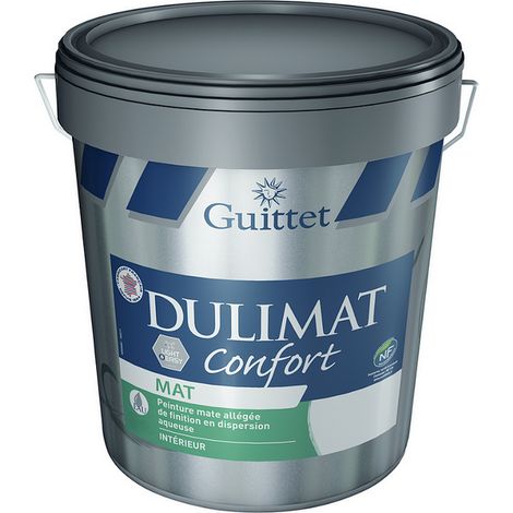Guittet – Peinture acrylique mate 3L – Finition sans odeur pour murs et plafonds – Rendement 8m²/L – Lavable et écologique