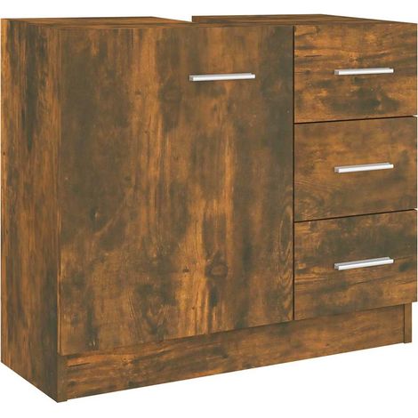 Maison Exclusive - Waschbeckenschrank Räuchereiche 63x30x54 cm Ho (1/5)