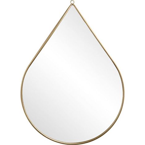 Miroir Murale doré, Miroir en Goutte d'eau pour Salle de Bain, Miroir d'intérieur Vintage, 40.5x56x1.5cm, Verre et Métal (1/5)