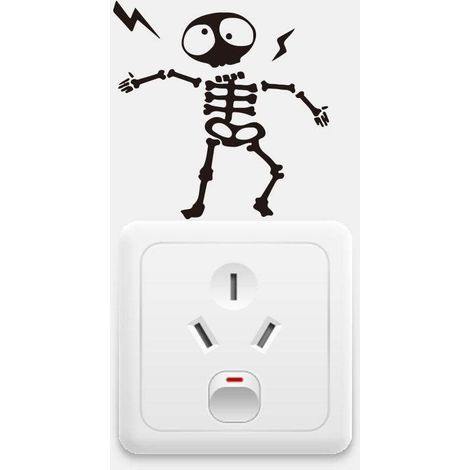 5Pcs Autocollant Crâne Interrupteur Amovible Interrupteur Créatif Autocollant Sticker Mural Salon Chambre Sticker Mural 12 cm 12cm (1/5)