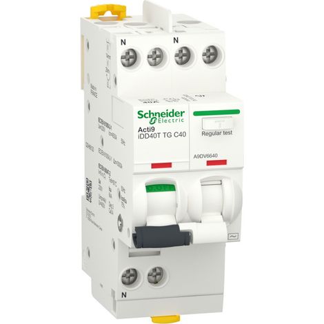 Acti9 iDD40T - disjoncteur différentiel tête de groupe - 1P+N C 40A 6kA 300mA AC (1/2)