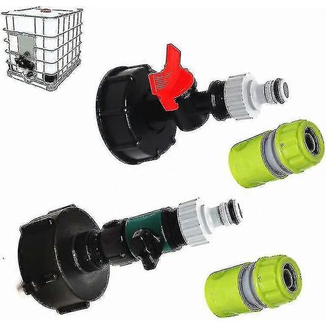 Réservoir d'eau IBC durable de 1000 L avec vanne S60x6 et double raccord rapide 3/4" pour une irrigation efficace (1/3)