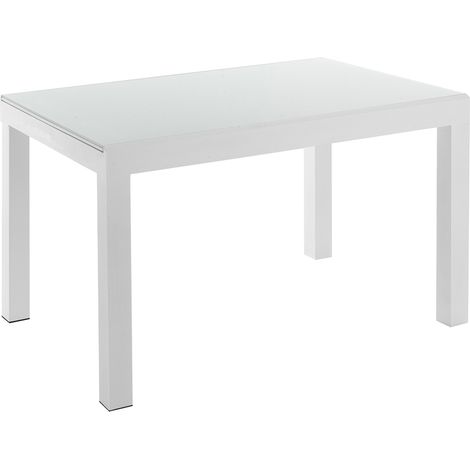 Tavolo allungabile in vetro temprato bianco cm. H.75 x P.83 x L.120 (1/5)