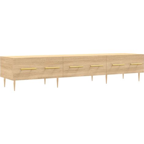Meuble TV de rangement pratique 150 x 36 x 30 cm design tendance ambiance cosy en bois d'ingénierie chêne sonoma (1/5)