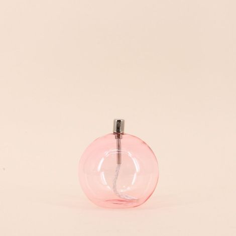 Lampe à huile sphère en verre soufflé rose 11cm (1/4)