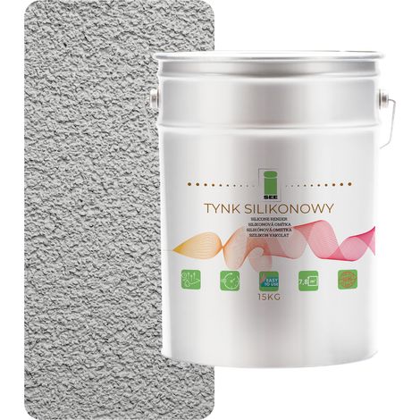 Silikonputz für Außenfassaden, grau, 1,5 mm, Premium, 15 kg (1/5)