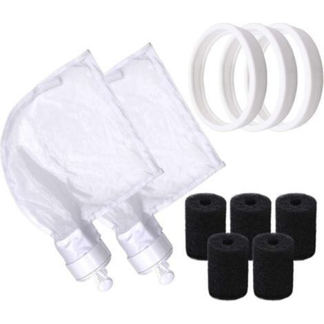 Sacs de Rechange en Nylon à Fermeture Eclair (pour Polaris 280 et 480 Seulement)+Pneus de Rechange en Caoutchouc Souple+Brosse en Mousse de Queue Robot pour Polaris (1/5)