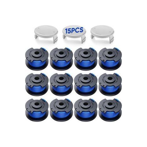 Lot de Bobines de Fil Nylon – Compatibles avec Ryobi AC14RL3A et AC14HCA – Tête de Coupe avec Capot (R12+3, Bleu) (1/5)