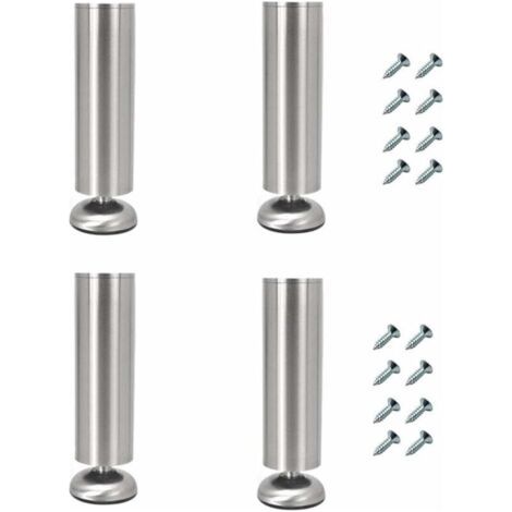Lot de 4 pieds de meuble réglables, longueur 20 cm, extra épais, en acier inoxydable, pieds de meuble pour table basse, meubl (1/4)