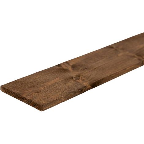 22mm x 125mm Brown Treated Feather Edge Fence Board 1800mm