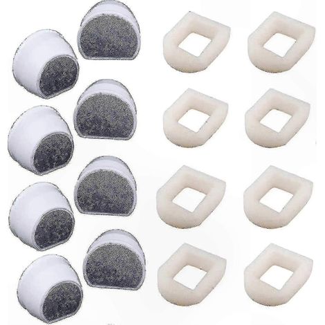 Lot de 16 préfiltres en mousse et en charbon pour fontaines à eau pour animaux, compatibles avec les modèles 360 Inox Avalon (1/5)