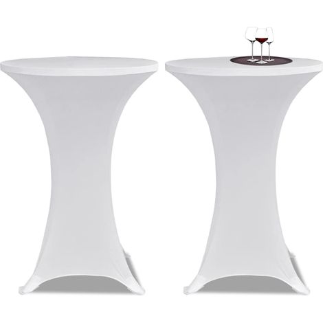 Maison Exclusive - Coperture Verticali per Tavolo 4 pz Ø70 cm Bianco Elastico
