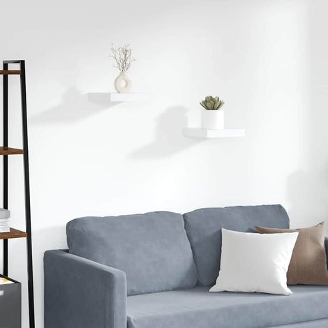 vidaXL Estante flotante pared 2 uds blanco y roble MDF 90x23,5x3,8 cm (1/5)