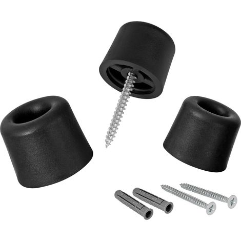 Türstopper zum Einschrauben – 3er-Pack – Schwarzer TPE-Gummi – Stoßdämpfend – Für den Innenbereich und zur Bodenmontage – 29 x 25 mm (1/5)