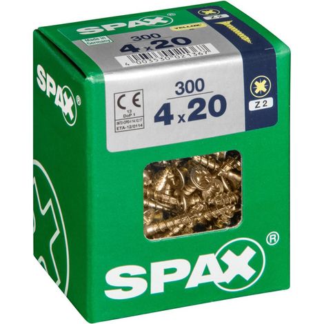 Box 300 Avellanados Tornillos De Acero Con Tapa Pozidriv Spax Tf Pz 4X20 Yellox (1/5)