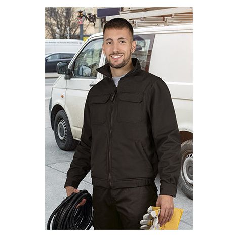 Chaqueta softshell multibolsillos para trabajo al aire libre, protección contra el frío, tejido elástico VALENTO AVALON XL Negro (1/2)