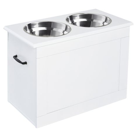 Ciotole alte per cani, ciotole per cibo con contenitore, ciotole per acqua, due ciotole in acciaio inox da 2000 ml, ciotole per cani, ciotole per l'alimentazione, stazioni di alimentazione per cani e  (1/5)