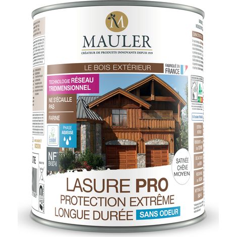 MAULER - Lasure Chêne Moyen - 1L - satiné - Qualité professionnelle, ne pèle pas, ne s'écaille pas