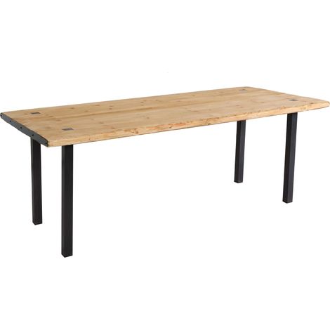 [NEUWERTIG] Esstisch HHG-573, Tisch Esszimmertisch, Industrial Massiv-Holz MVG-zertifiziert 200x90cm, natur