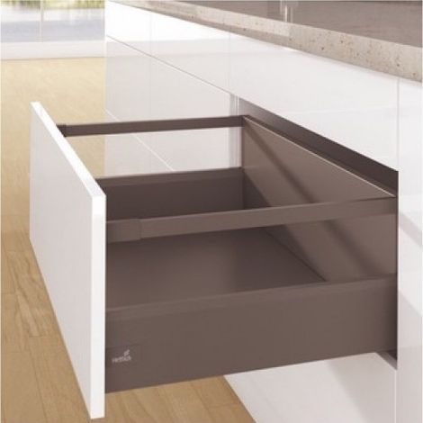 Kit complet tiroir ArciTech à casseroles avec tringles profil H126mm paroi arrière H250mm anthracite longueur 550mm - HETTICH FRANCE SCS