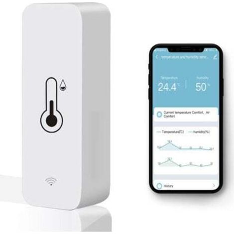 WLAN-Thermometer-Hygrometer-Sensor, drahtloser Temperatur- und Feuchtigkeitsmonitor für Zuhause, Fernüberwachung in Echtzeit, intelligentes Thermo-Hygrometer mit Datenspeicherung