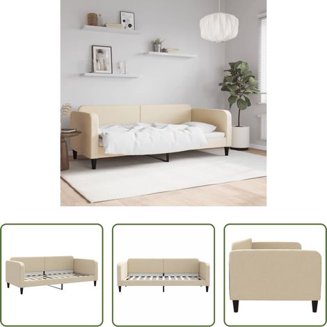 Schlafsofa - Tagesbett Creme 90x200 cm Stoff (1/5)