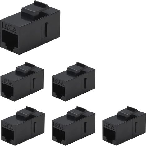 6 Pièces Cat6 RJ45 Coupler, Ethernet Coupler, Cat6 RJ45 Keystone Jack, Femelle à Femelle (1/5)