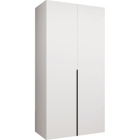 Armario Hartford 535, Blanco, 202x100x52cm, Puertas de armario: Con bisagras, Número de estantes: 0 (1/5)