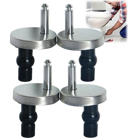 4pcs Toilet Seat with Hinged Fixings,Kit de Fixation pour Abattant Wc Universel, Attache Abattant Wc (1/5)
